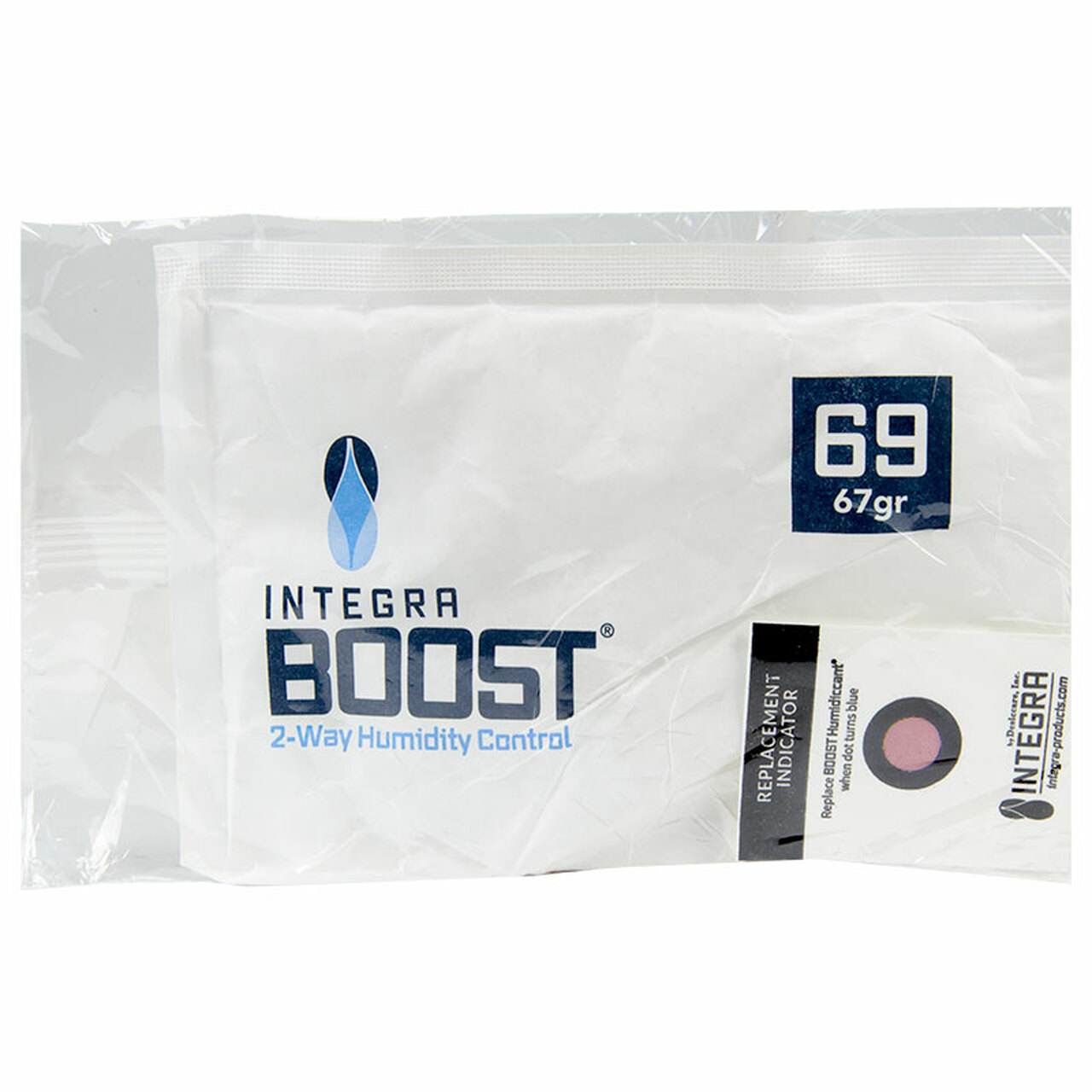 Desiccare 67 gram Integra BOOST® 69% RH 2-way humidity control packs  with humidity indicator cards (HIC)